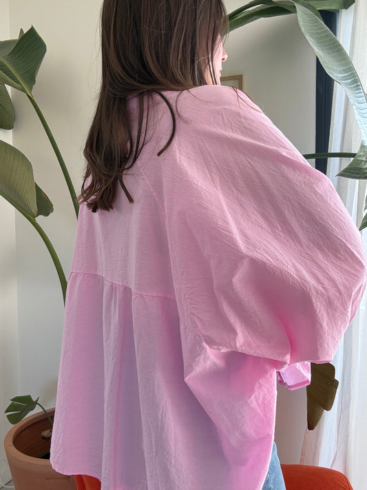 BLOUSE EN COTON ROSE