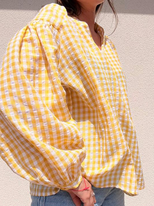 BLOUSE VICHY JAUNE