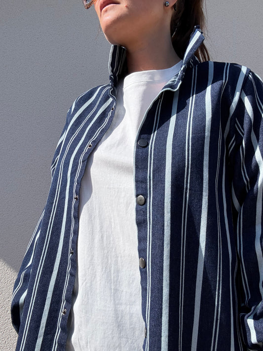 SURCHEMISE DENIM BRUT A RAYURES