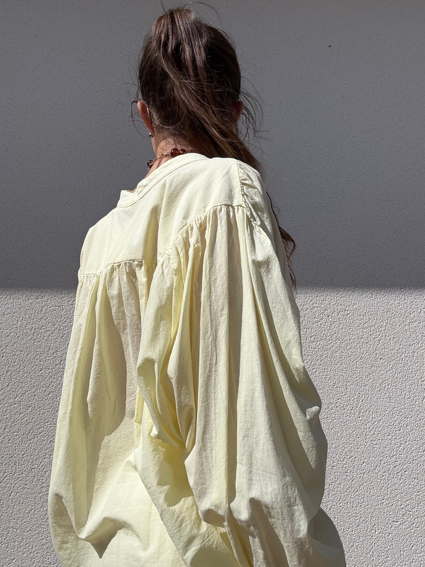 BLOUSE VOILE DE COTON OVERSIZE BUTTER YELLOW