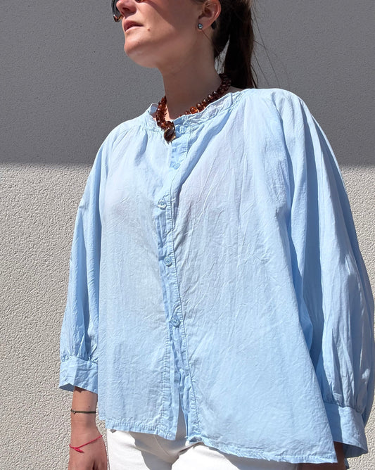 BLOUSE EN COTON BABY BLUE
