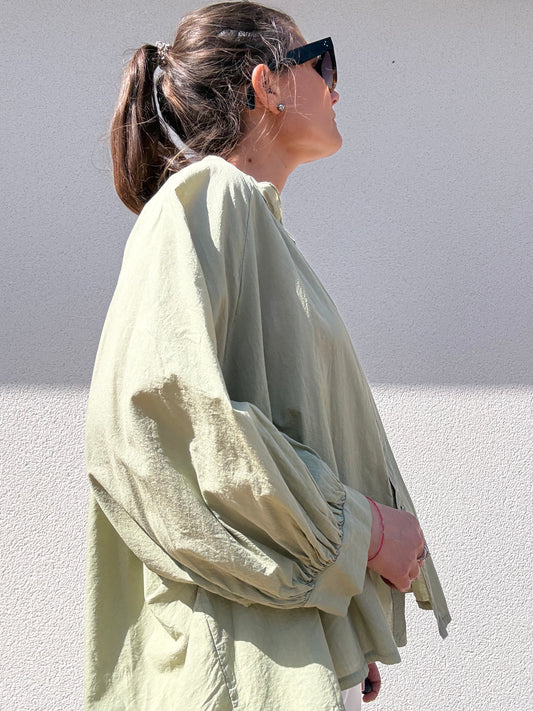BLOUSE EN COTON KAKI