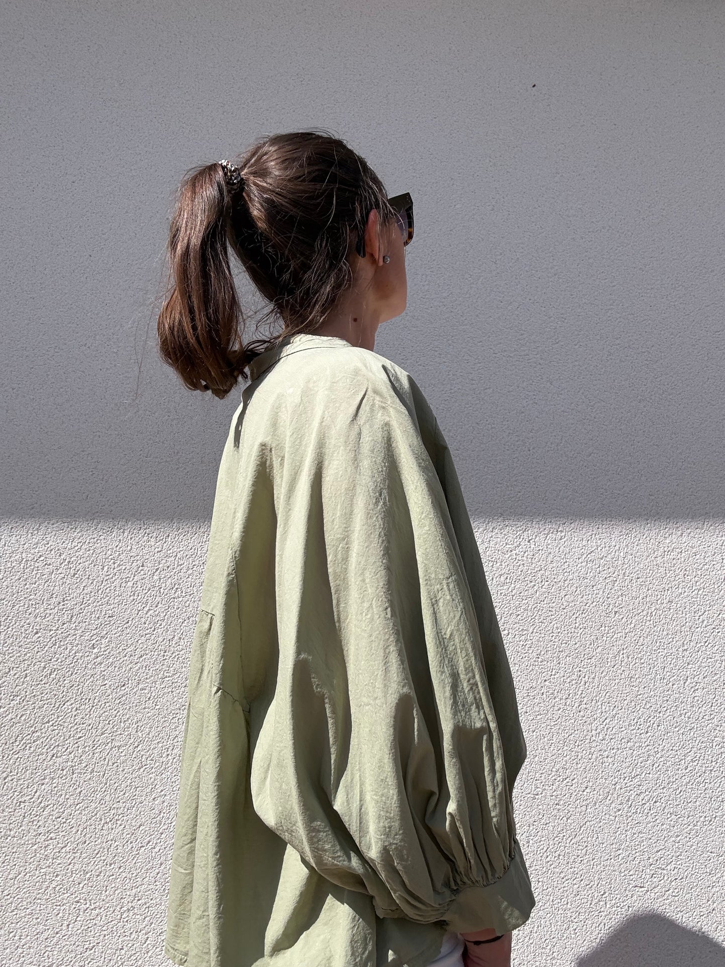 BLOUSE EN COTON KAKI
