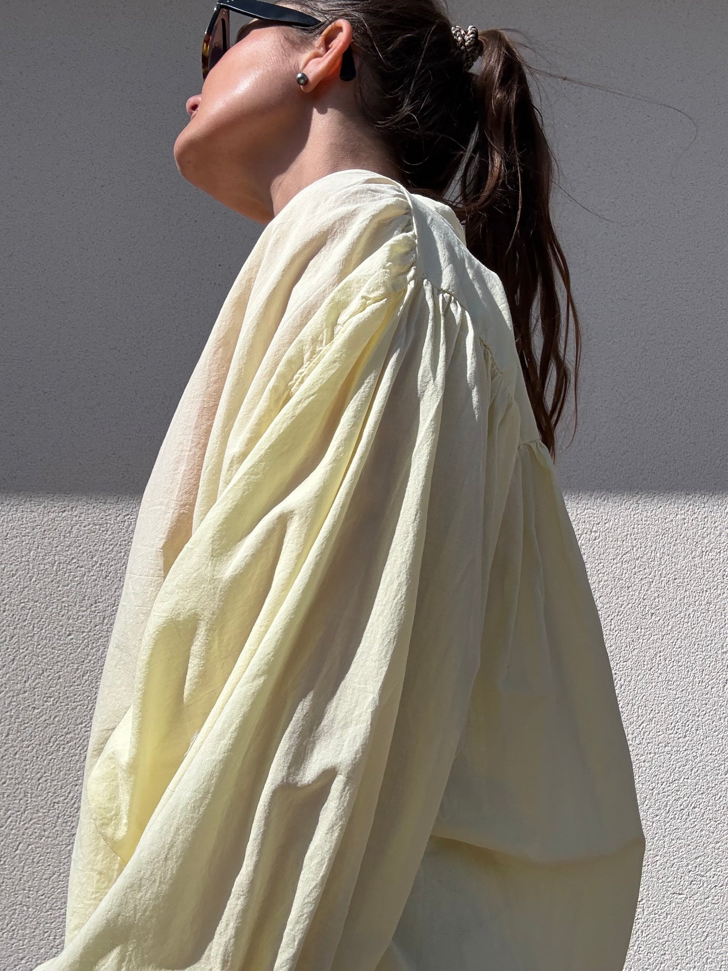BLOUSE VOILE DE COTON OVERSIZE BUTTER YELLOW