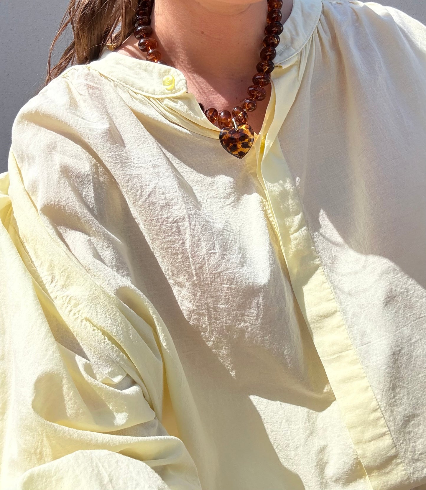 BLOUSE VOILE DE COTON OVERSIZE BUTTER YELLOW
