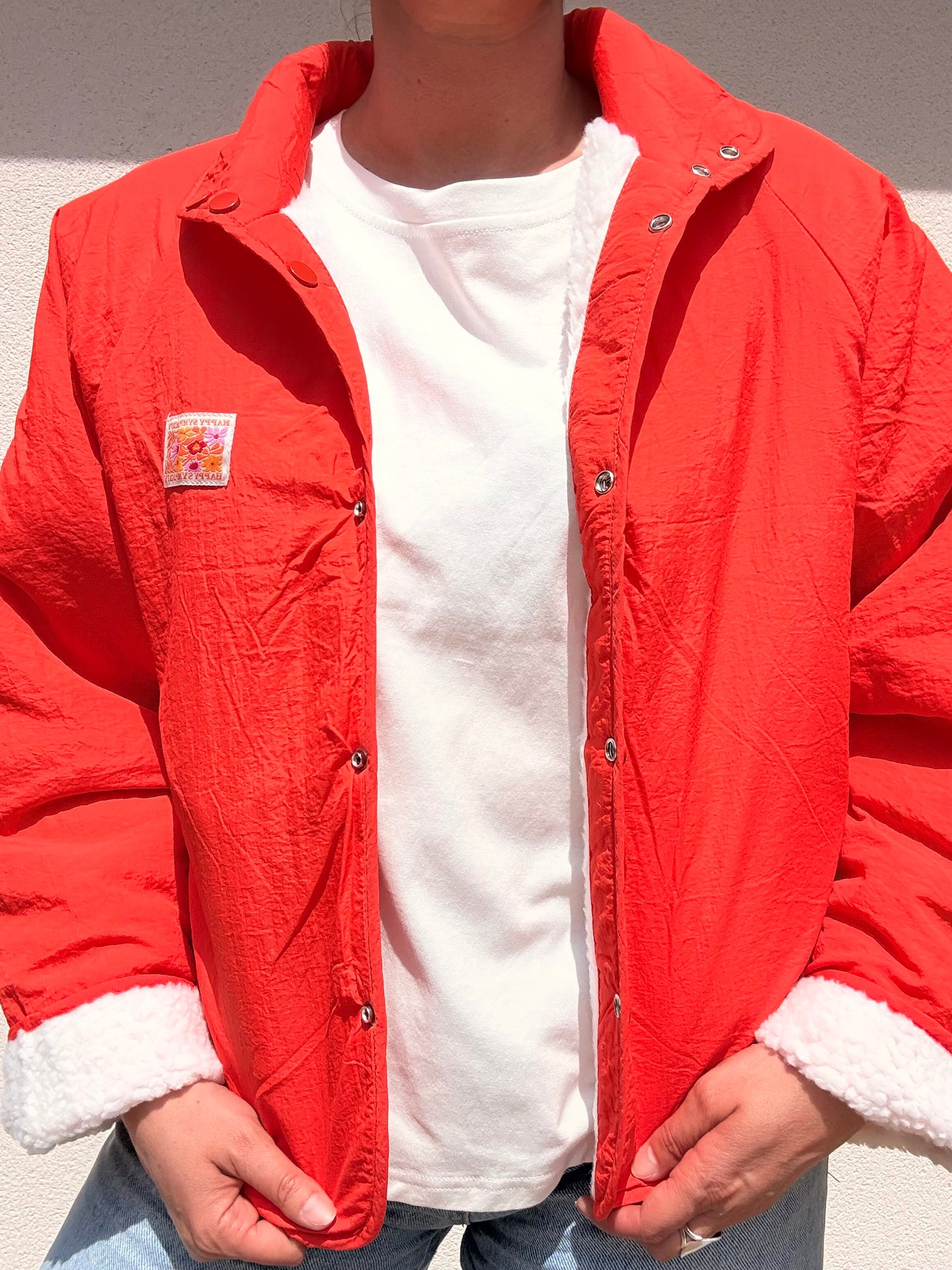 VESTE REVERSIBLE CORAIL