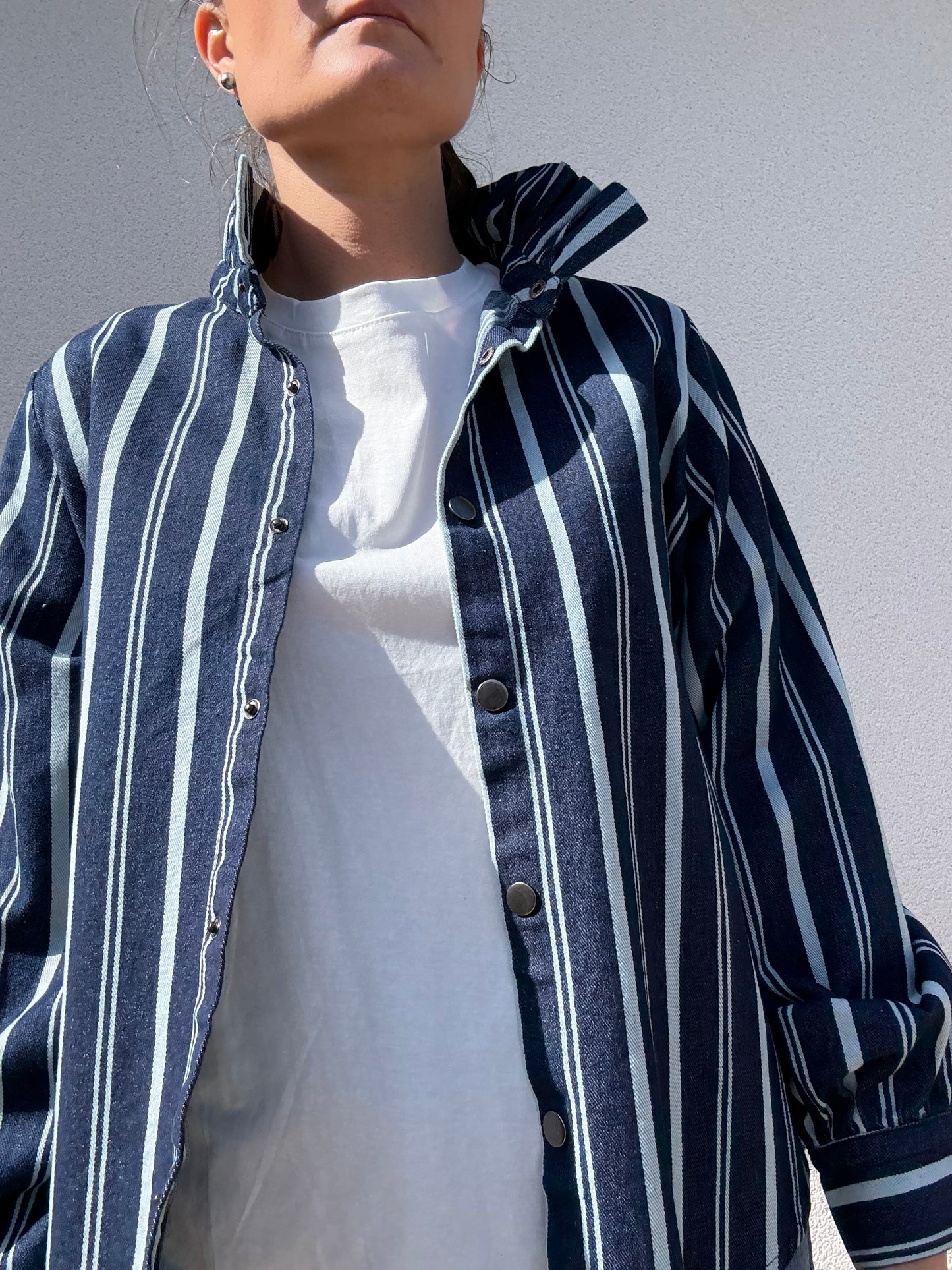 SURCHEMISE DENIM BRUT A RAYURES