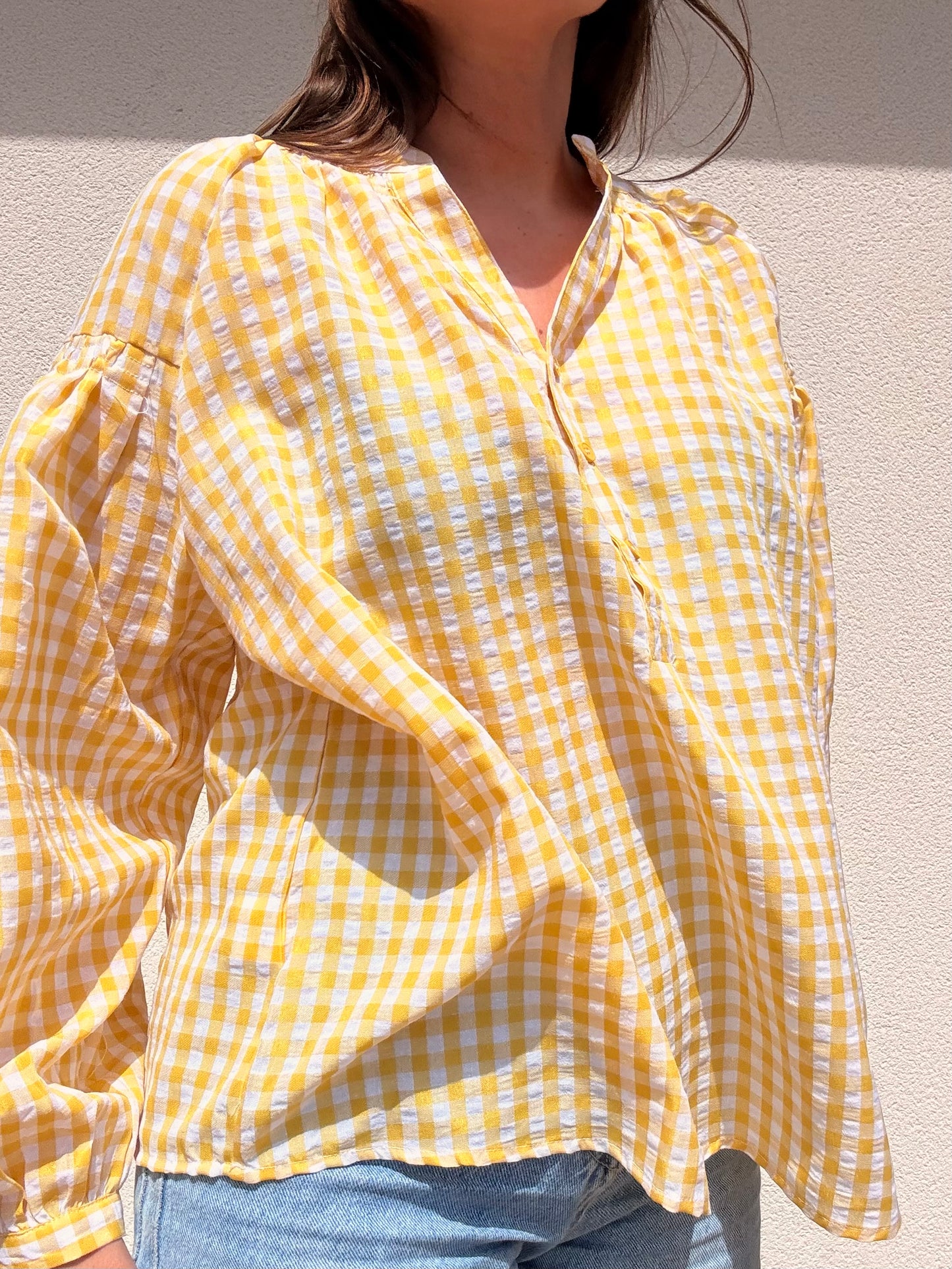 BLOUSE VICHY JAUNE