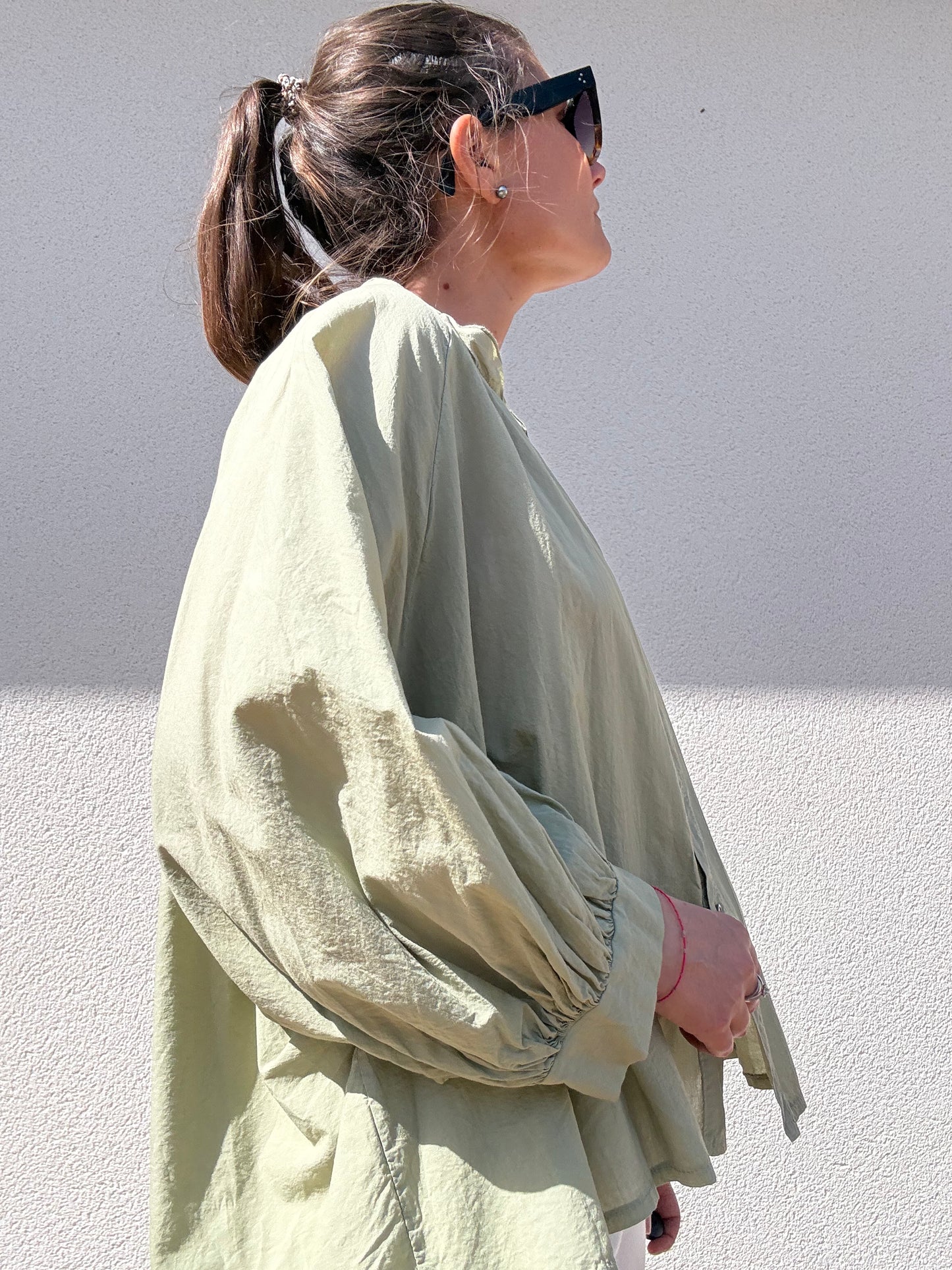 BLOUSE EN COTON KAKI