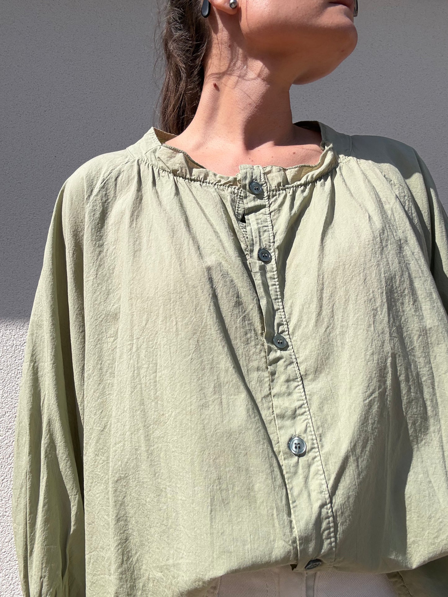 BLOUSE EN COTON KAKI